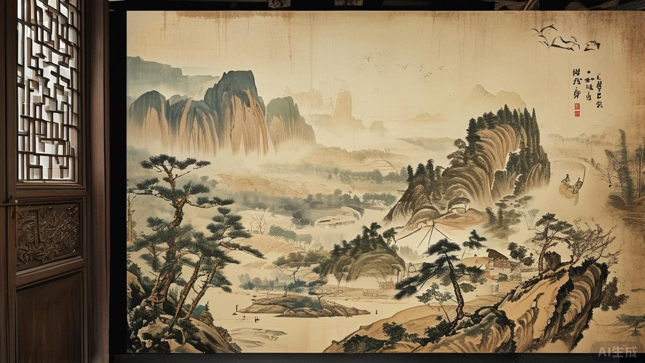 石黄颜料画